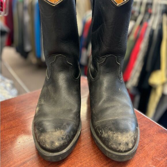 Georgia 11W Black Leather Mens Boots